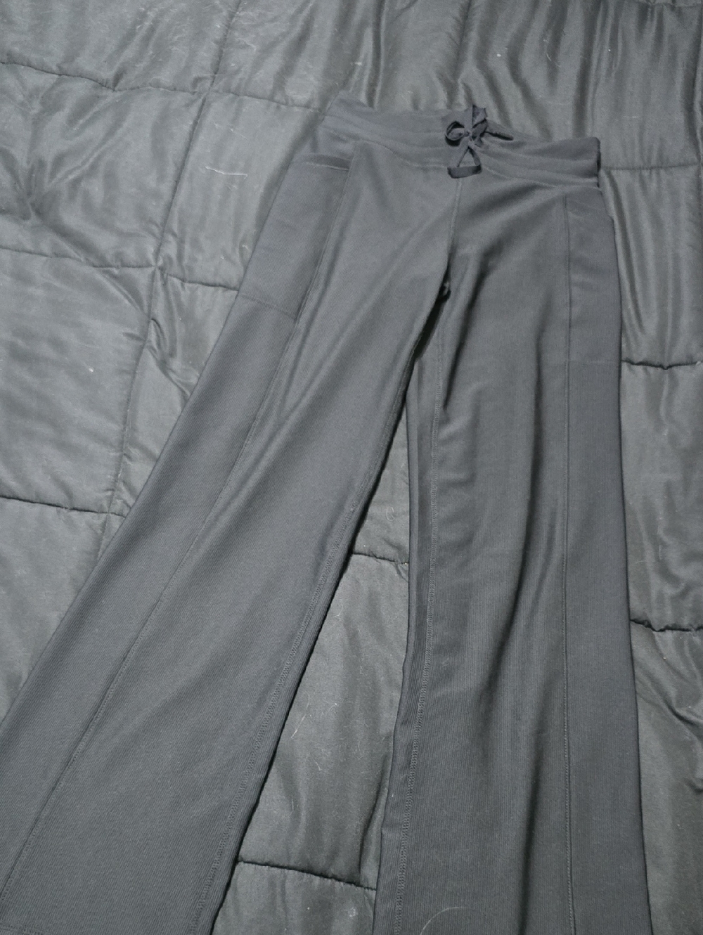 Women's Black Wide-Leg Lounge Pants